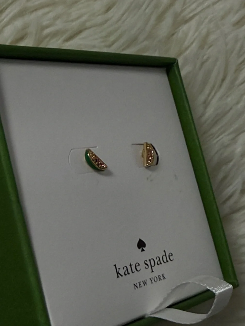 kate spade Gold-tone Watermelon Slice Stud Earrings
